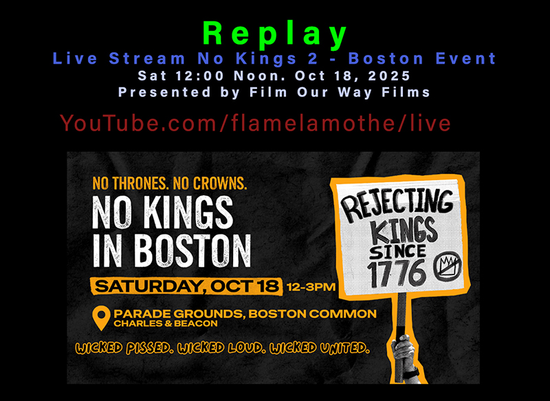 Replay of Boston No Kings 2 Rally, Oct. 18, 2025